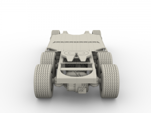 tesla truck with chassis and interior blue 3D Модель