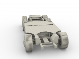tesla truck with chassis and interior blue 3D Модель