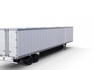 tesla truck with interior and trailer blue Modelo 3D