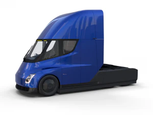 tesla truck with interior blue 3D Model