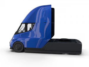 tesla truck with interior blue 3D Model