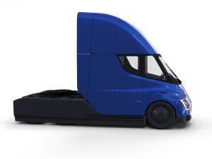 tesla truck with interior blue 3D Model