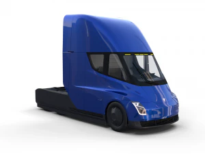 tesla truck with interior blue 3D Model