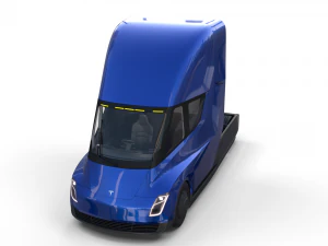tesla truck with interior blue 3D Model