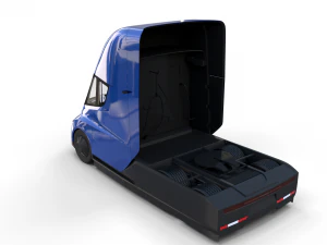 tesla truck with interior blue 3D Model