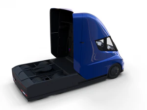 tesla truck with interior blue 3D Model