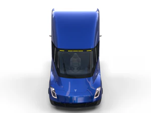 tesla truck with interior blue 3D Model
