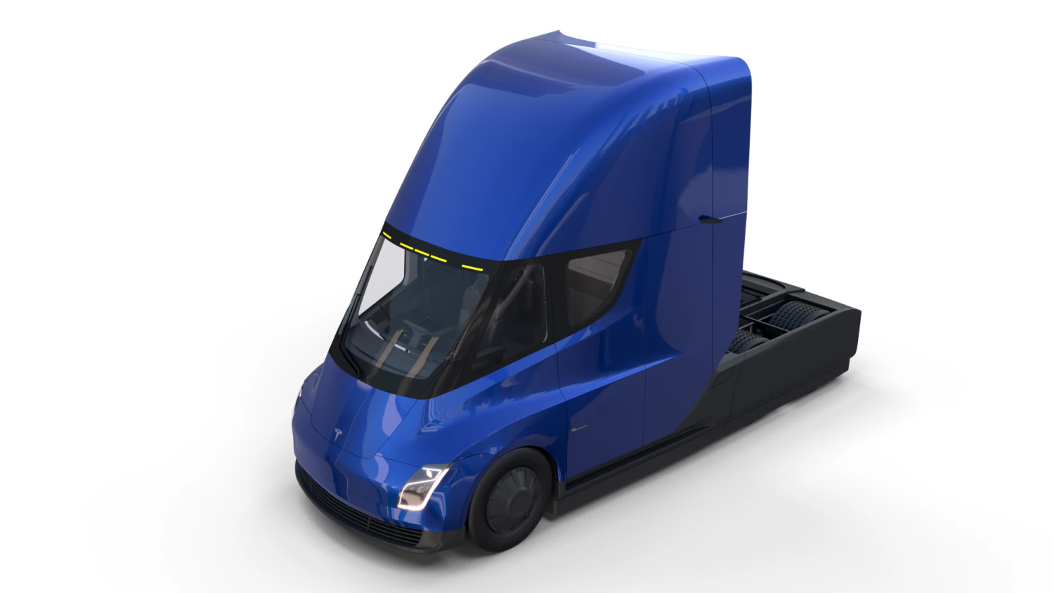 tesla truck with interior blue 3D Model .c4d .max .obj .3ds .fbx .stl .blend