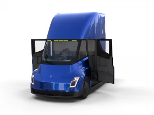 tesla truck with interior blue 3D Model