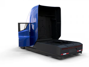 tesla truck with interior blue 3D Model