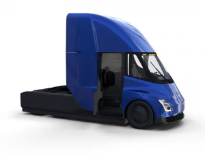 tesla truck with interior blue 3D Model