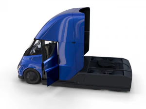 tesla truck with interior blue 3D Model