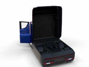 tesla truck with interior blue Modelo 3D