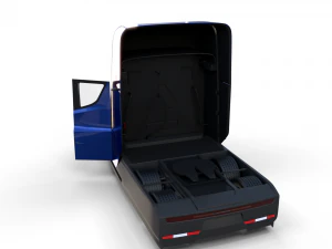 tesla truck with interior blue 3D Model