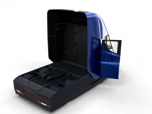 tesla truck with interior blue 3D Model