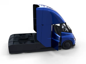 tesla truck with interior blue 3D Model