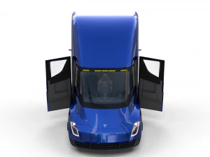 tesla truck with interior blue 3D Model
