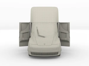tesla truck with interior blue 3D Model