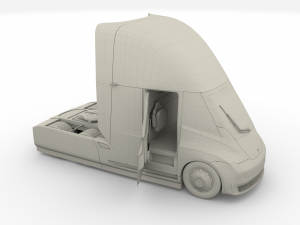tesla truck with interior blue Modelo 3D