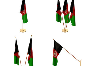 afghanistan flag pack 3D-Modell
