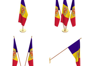andorra flag pack 3D Model