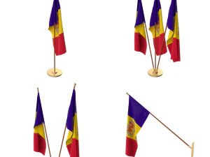 andorra flag pack 3D Model