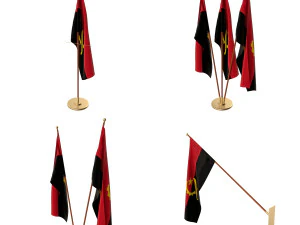 angola flag pack 3D Model