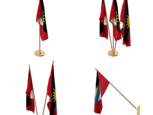 antigua and barbuda flag pack 3D Model