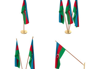 azerbaijan flag pack 3D Model