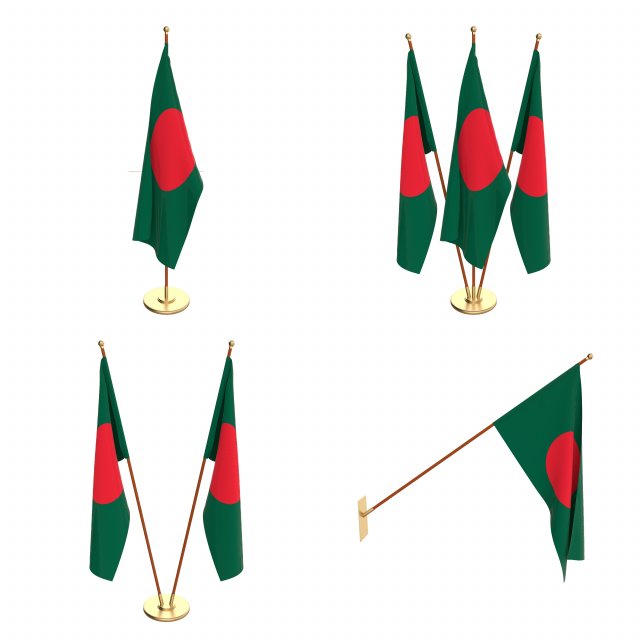 bangladesh flag pack 3D मॉडल .c4d .max .obj .3ds .fbx .stl .blend