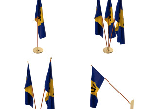 barbados flag pack 3D Model