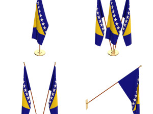 bosnia and herzegovina flag pack 3D Model