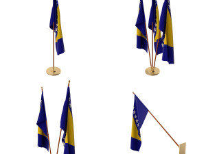 bosnia and herzegovina flag pack 3D Model