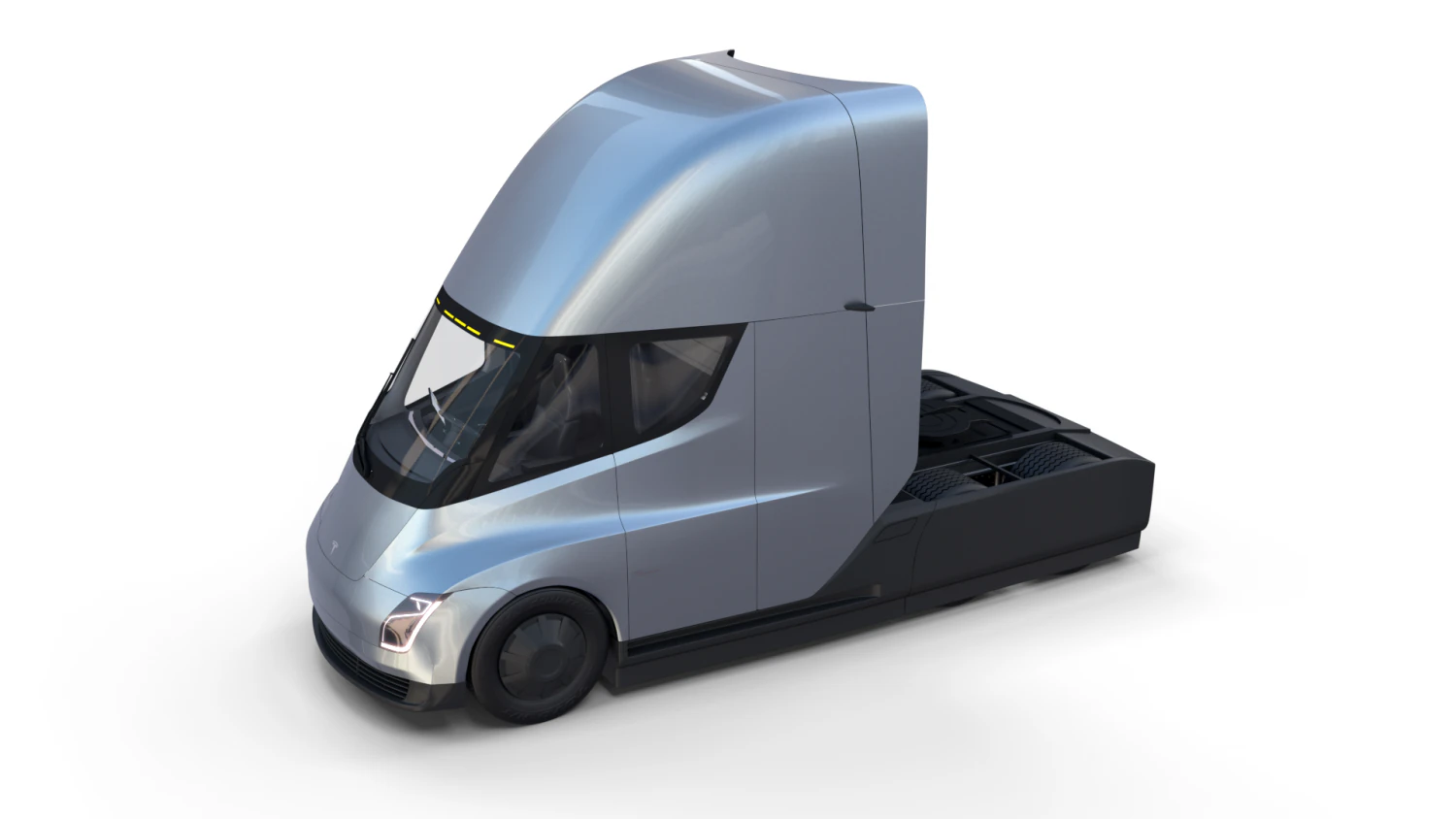 tesla truck with interior silver 3D Model .c4d .max .obj .3ds .fbx .stl .blend