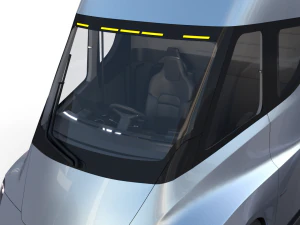 tesla truck with interior silver 3D Model