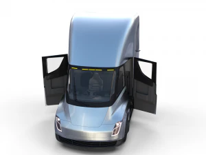 tesla truck with interior silver 3D Model