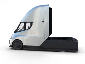 tesla truck with interior silver 3D Model