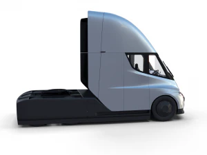 tesla truck with interior silver 3D Model