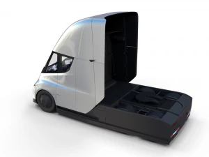 tesla truck with interior silver 3D Model