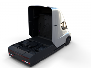 tesla truck with interior silver Modello 3D