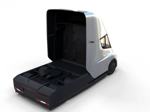 tesla truck with interior silver 3D Model