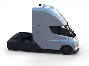 tesla truck with interior silver 3D Model