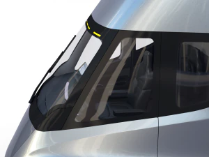 tesla truck with interior silver 3D Model