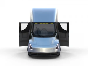 tesla truck with interior silver 3D Model