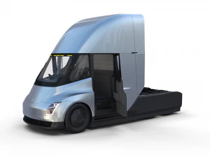 tesla truck with interior silver 3D Model