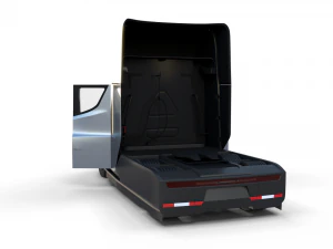 tesla truck with interior silver 3D Model