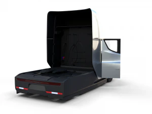tesla truck with interior silver 3D Model