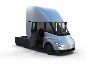 tesla truck with interior silver 3D Model