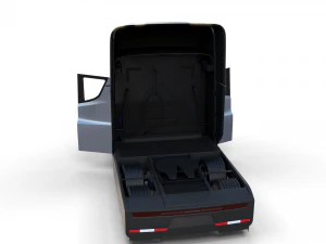 tesla truck with interior silver 3D Model