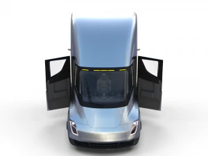 tesla truck with interior silver 3D Model